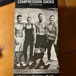 Compression Socks L/XL- 2 pair Black- New in Package